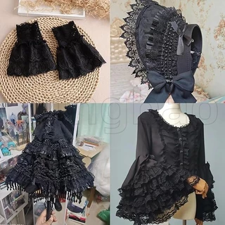 2Yard 7.5 ซม.ลูกไม้สีขาวสีดําผ้าชั้นริบบิ้นยืดหยุ่น Ruffle Trim สําหรับเย็บผ้ากระโปรงผ้าม่านอุปกรณ์เสริม DIY หัตถกรรม