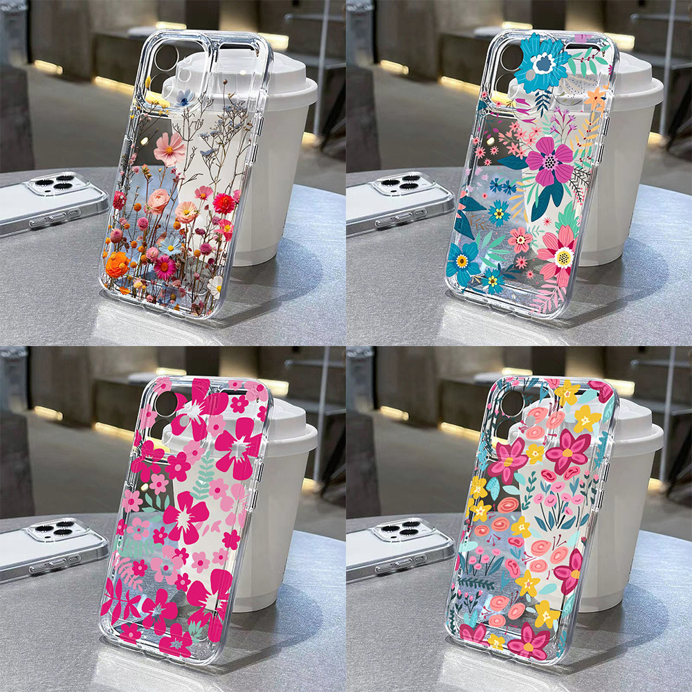 ดอกไม้สีชมพู เคสใส for Samsung A26 A57 A37 S26 Ultra A17 A07  A32 A33 A34 A35 A36 A53 A54 A55 A56 5G A16 A15 A14 A13 A71