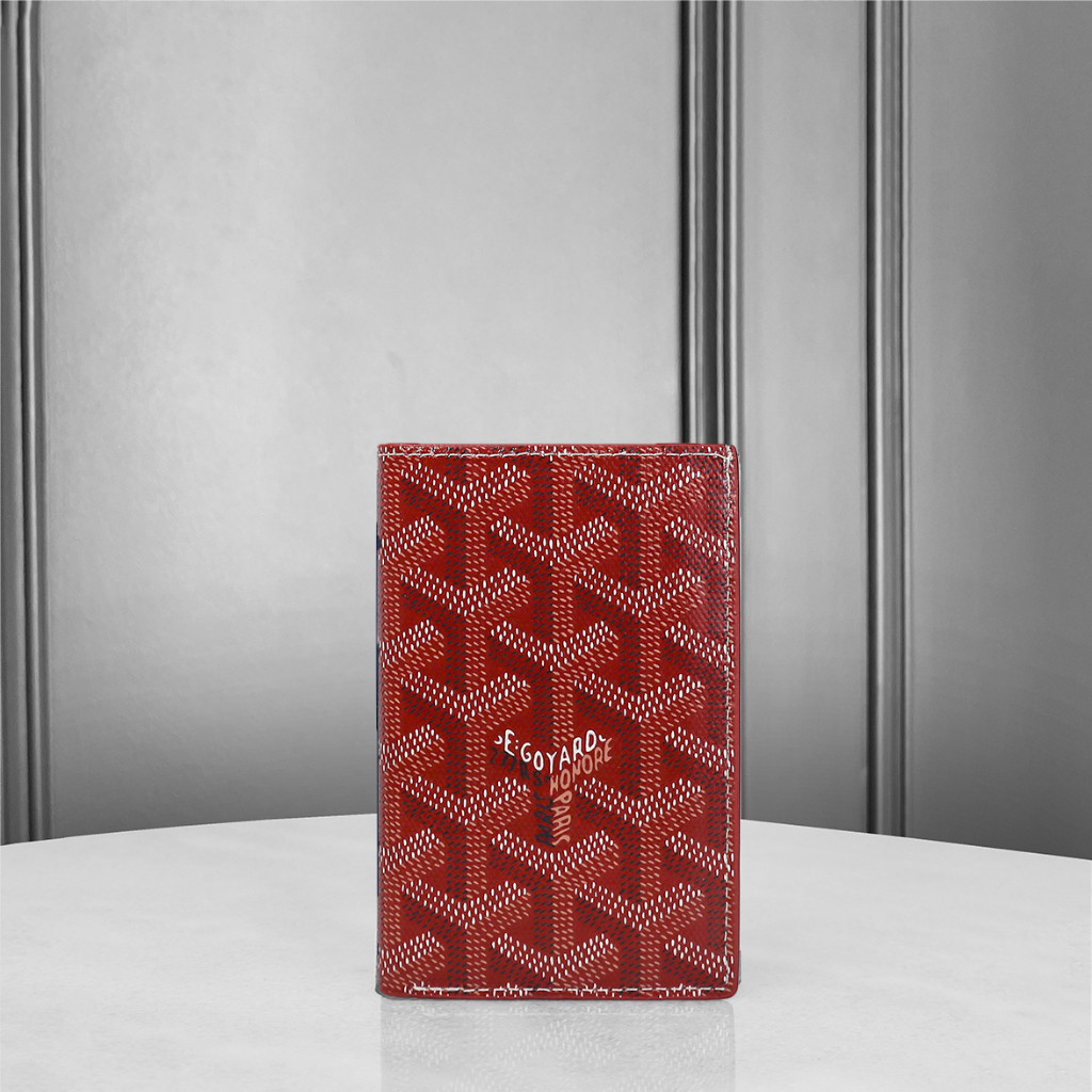 สินค้าแท้มือสอง   ที่ใส่บัตร  GOYARD  ผู้ถือหนังสือเดินทาง  ที่ใส่บัตรอเนกประสงค์   ที่ใส่บัตรสีแดง