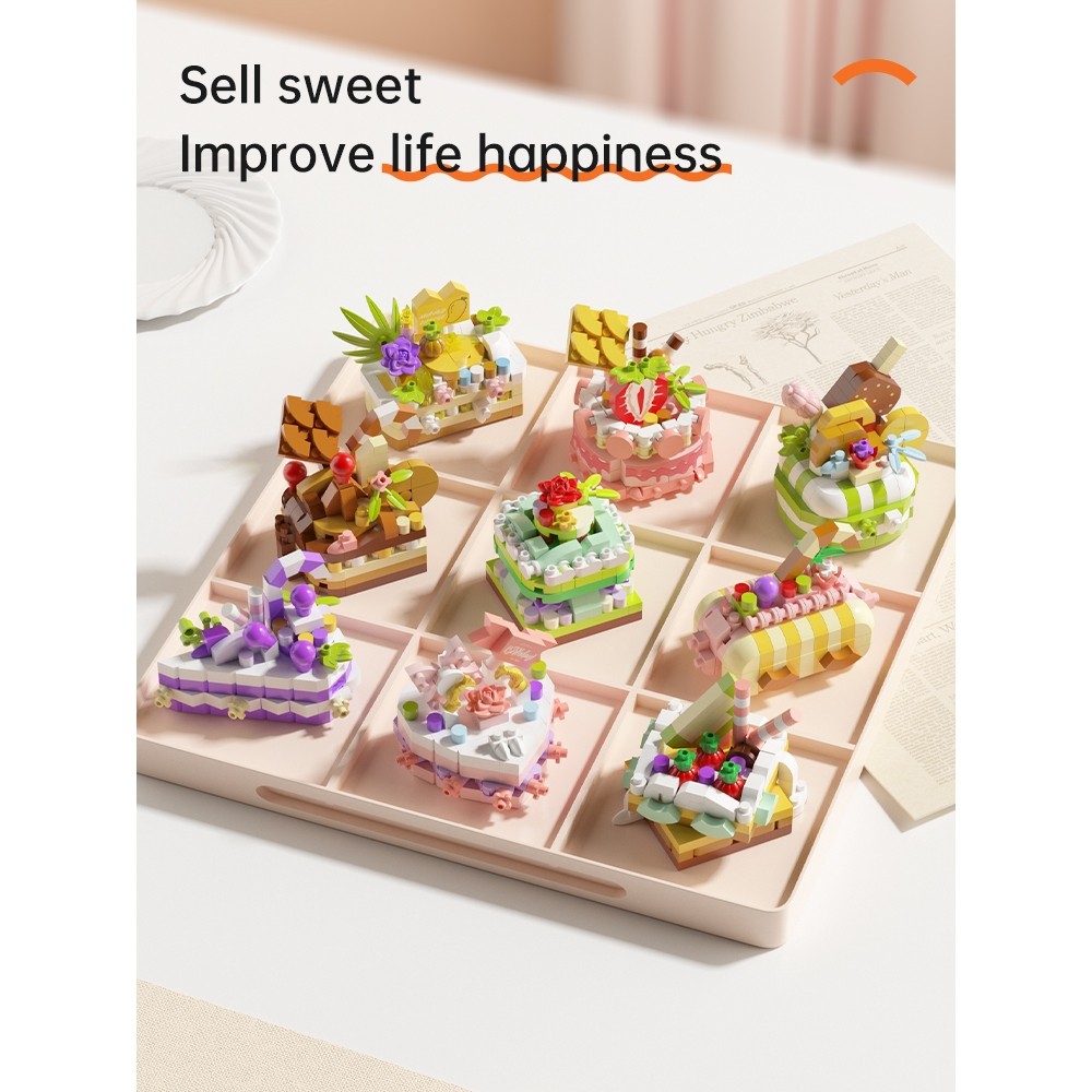 ของเล่นเสริมพัฒนาการ เค้กบล็อกตัวต่อ สีสันสดใส สำหรับเด็กและผู้ใหญ่M3201