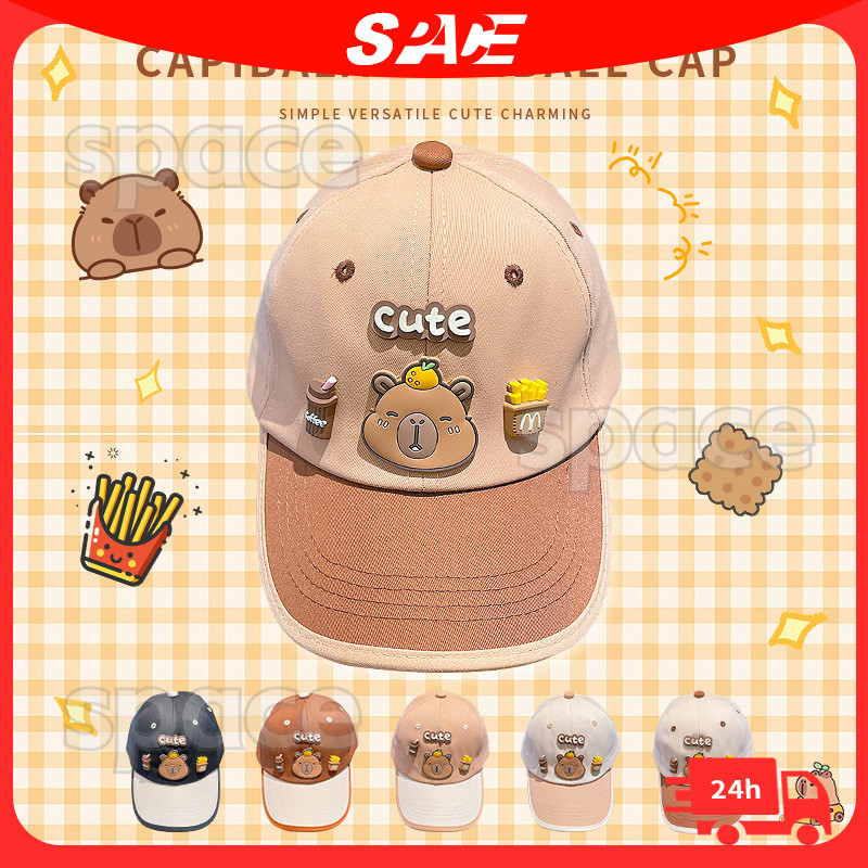 หมวกเบสบอลเด็กคาปิบาร่า หมวกกันแดดสำหรับทารก ปรับขนาดได้ เนื้อผ้าโปร่งสบาย