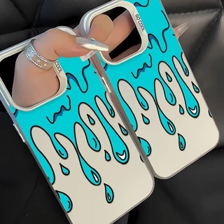 เคสโทรศัพท์ลายหยดน้ำสีฟ้า, เหมาะสำหรับ iPhone 17 11 12 13 15, ProMax, IP16Pro เคสซิลิโคนป้องกันกันกระแทกขั้นสูง, ทันสมัย