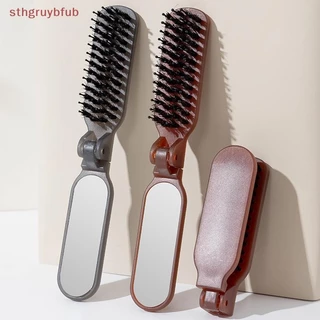 STHB Mane แปรงขนพับได้แบบพกพาหวีกระจกพ็อกเก็ตพับ Travel นวดเครื่องมือจัดแต่งทรงผม Salon ของขวัญ TH
