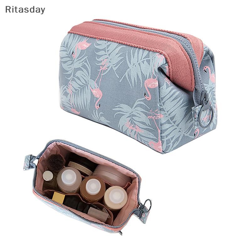 Ritasday ผู้หญิง Travel Flamingo Make Up กระเป๋าสาวกระเป๋าเครื่องสําอางแต่งหน้าความงาม Wash Organizer ใหม่
