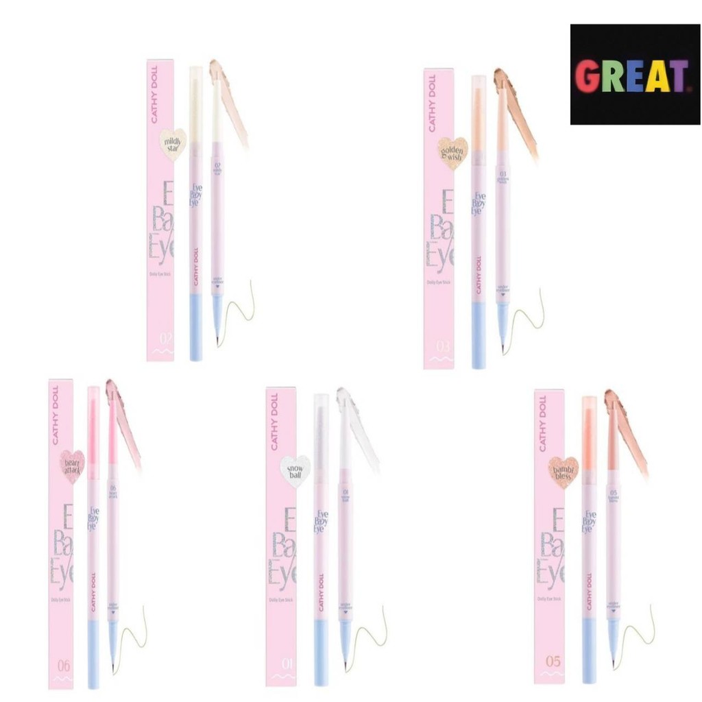 เคที่ดอลล์ อายเบบี้อาย ปากกาดอลลี่อาย 2หัว 0.2g+0.3ml Cathy Doll Eye Baby Dolly Eye Stick