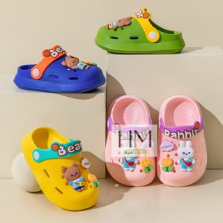 รองเท้าเด็ก รองเท้าหัวโต ลายกระต่าย น้องหมี ยางPVC มีรัดส้น