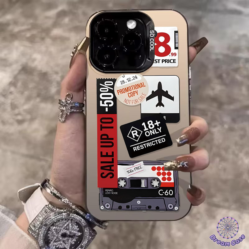 เครื่องบินแนวโน้มสร้างสรรค์ป้ายกำกับกราฟฟิติวินเทจนุ่ม เคส IPhone 15 11 13 16 14 12 Pro Max 15 8 16 14 Plus XR X XS Max