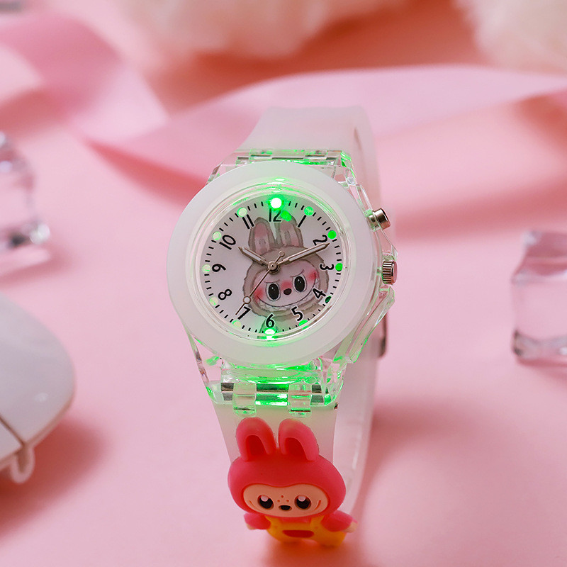 Labubu Candy สีนาฬิกาเด็กสายนาฬิกาซิลิโคนสําหรับเด็กชายและเด็กหญิงการ์ตูนน่ารักคุณภาพสูง Monster นาฬิกาเด็ก