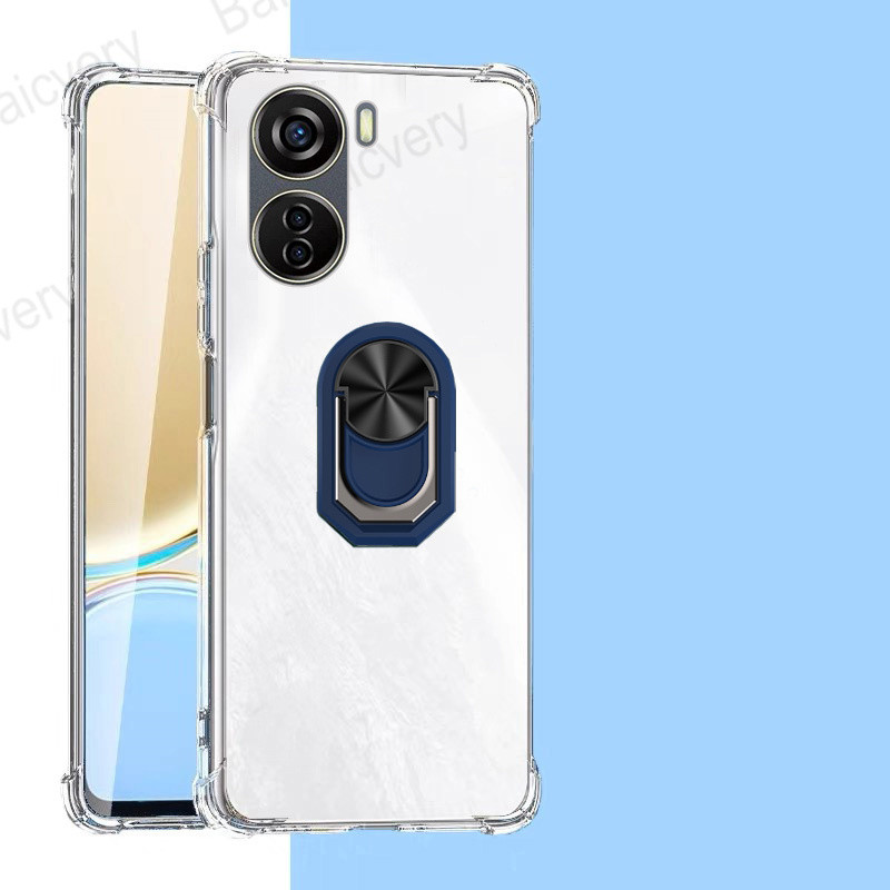 ปลอกสําหรับ ZTE Nubia Neo 5G 8150N โปร่งใสฝาครอบแหวนแม่เหล็กสีสันสดใส
