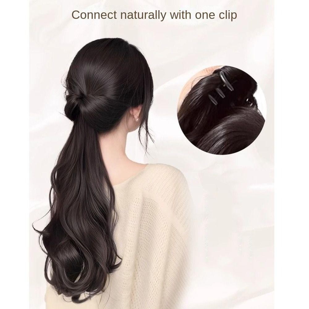 ออกัสติน ยาวหยักกรงเล็บผมหางม้า,หยิกสไตล์เกาหลีผมหางม้าผมหางม้า,วินเทจธรรมชาติต่ําผมหางม้าปลอมหัวบอลวิกผมสาว - รูปที่ 5