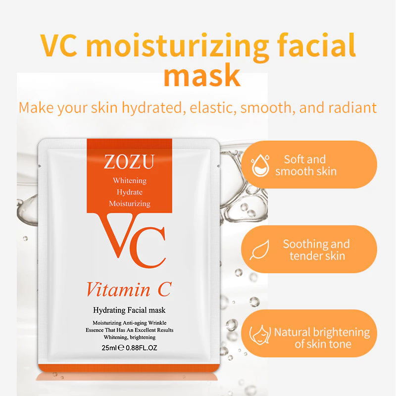 แผ่นมาส์กหน้า ZOZU VC Mask มาส์กวิ หน้าขาวกระจ่างใส หน้าเนียนนุ่มชุ่มชื้น ลดริ้วรอย มาร์คหน้า มาส์กหน้า Vitamin C thumbnail 5