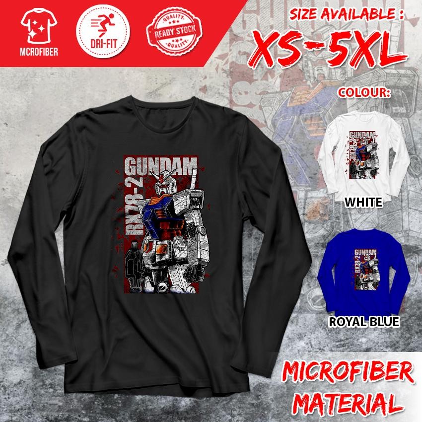 GUNDAM Exia Barbatos Ariel การ์ตูน Dri-Fit XS-5XL โพลีเอสเตอร์ไมโครไฟเบอร์แขนยาว Baju เสื้อยืด GDV2-