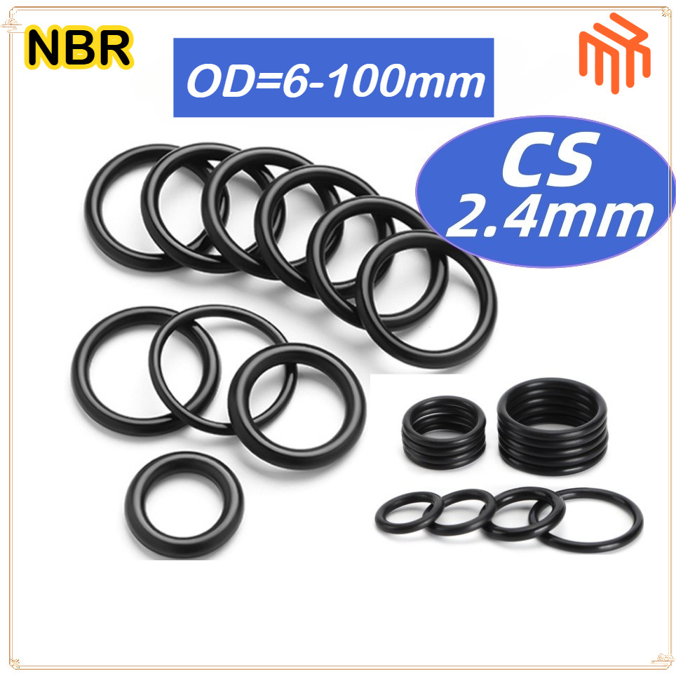 [MX1] โอริง O-Ring วงใน ID 6 - 100 mm ความหนา 2.4 มิล ยางโอริง NBR / โอริง/แหวนยางซีลสีดํา cs2.4mm * OD6-100mm
