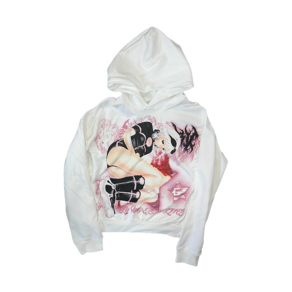 Harajuku Drolandmiller Grunge Hip Hop Y2k เสื้อผ้าขนาดใหญ่ Hoodies Punk Goth Streetwear เสื้อผู้หญิงเสื้อกันหนาว