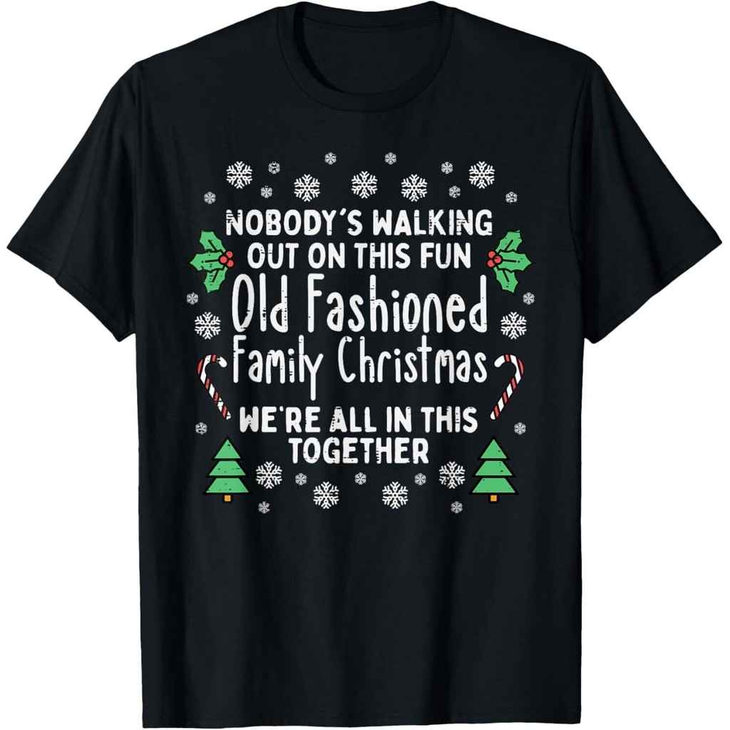 Old Fashioned Family Christmas Ugly Xmas Men เสื้อยืด