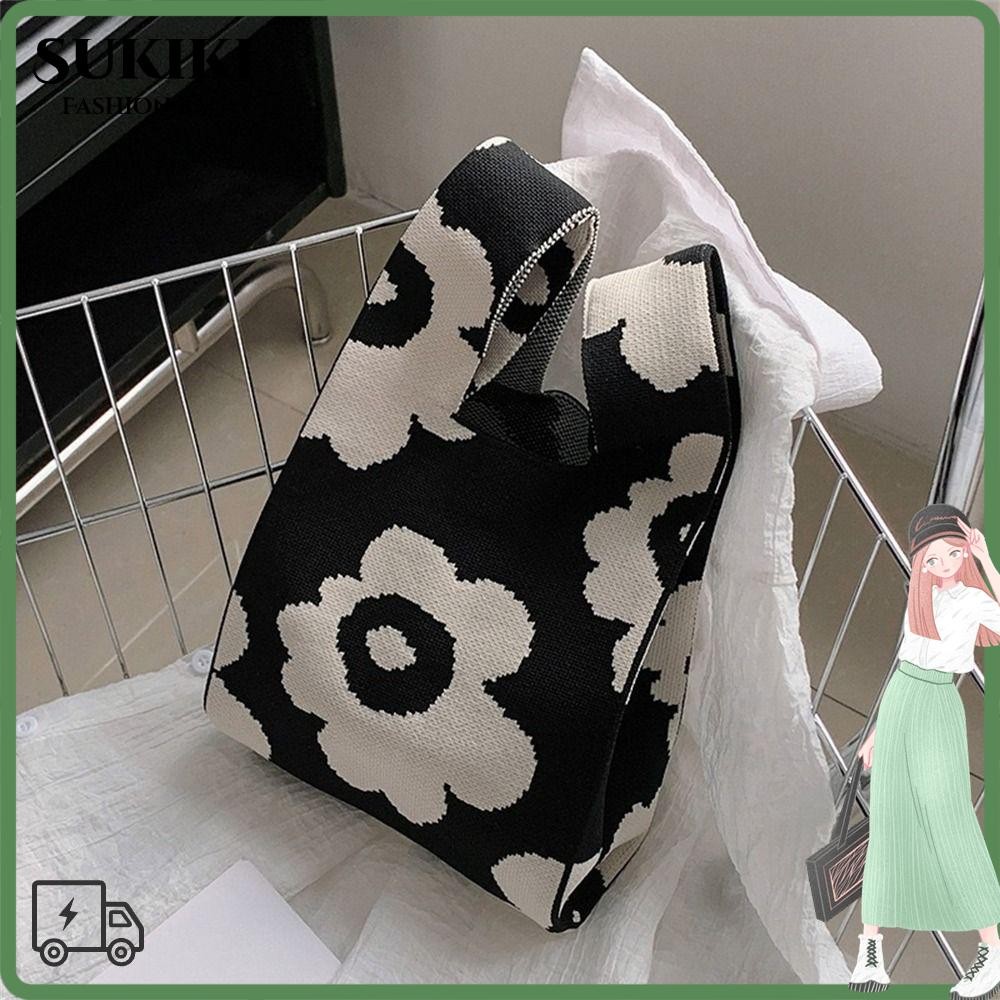 Sukiki กระเป๋าข้อมือผู้หญิงเด็กผู้หญิง Knot Handmade Tote Bag