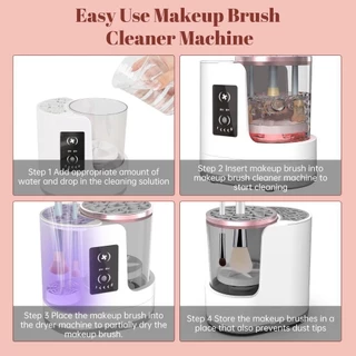 BUBBZO ล้างแปรงแต่งหน้าและอบผ้า, USB Electric 3 IN 1 Makeup Brush Cleaner| อัตโนมัติแบบพกพาพร้อมเครื่องเป่า-ที่ยึด แปรงเครื่องสําอางทําความสะอาดเครื่องมือสําหรับแปรงแต่งหน้าทั้งหมดประเภท