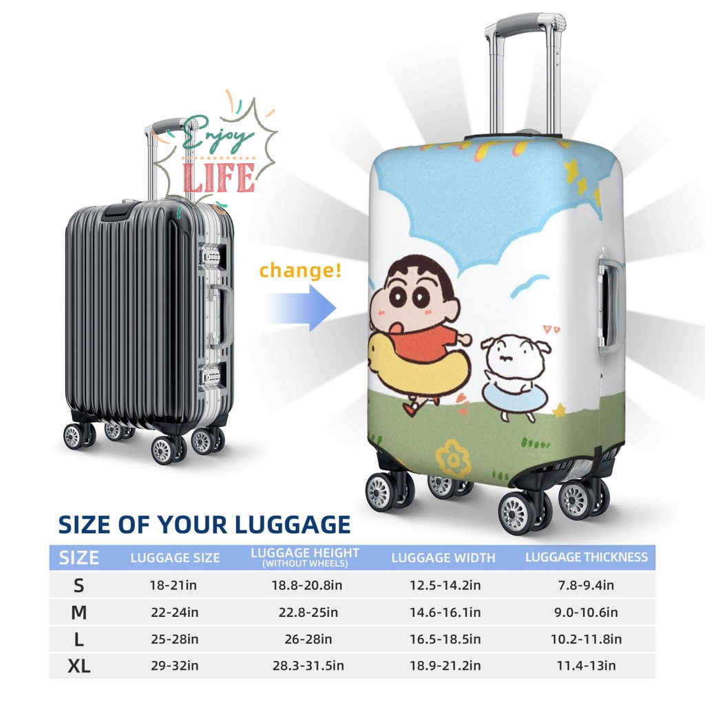 SpotCrayon Shinchan หนากระเป๋าเดินทาง Spandex ยืดหยุ่นกระเป๋าเดินทาง Protector ป้องกันฝุ่นกันน้ําของขวัญ N710