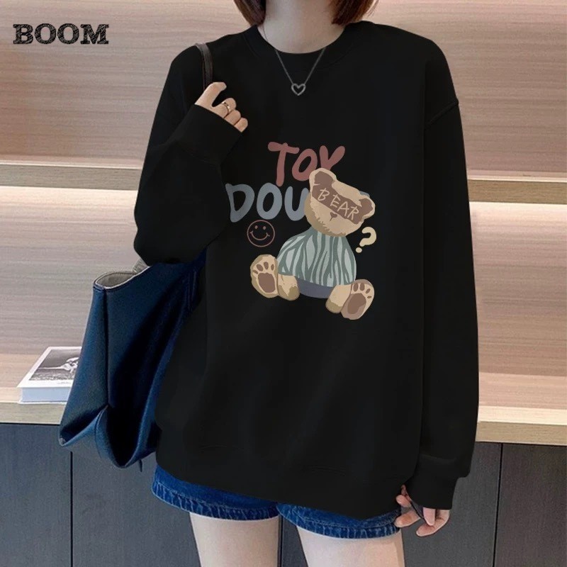 COD✅ (ส่งจากกรุงเทพ)BOOM Shop❄พร้อมส่ง❄เสื้อสเวตเตอร์เกาหลี เสื้อเเขนยาวโอเวอร์ไซส์ ผ้านุ่ม ใสสบาย ราคา ถูกที่สุด ดีลบีเคเค แกลเลอรีภาพที่ 8