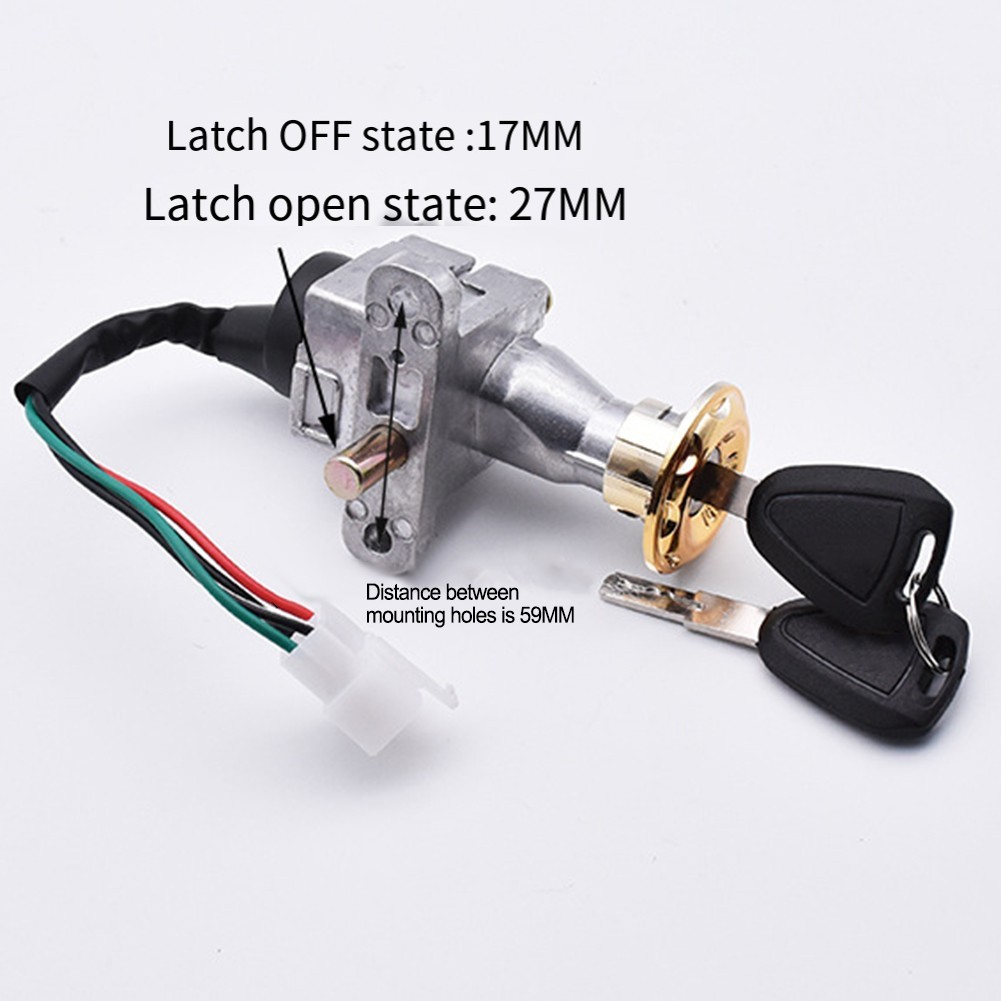 สวิตช์กุญแจ EBike ที่สะดวกสบาย 24 ตําแหน่งสายไฟสําหรับสกู๊ตเตอร์ไฟฟ้า EBike Lock+Key