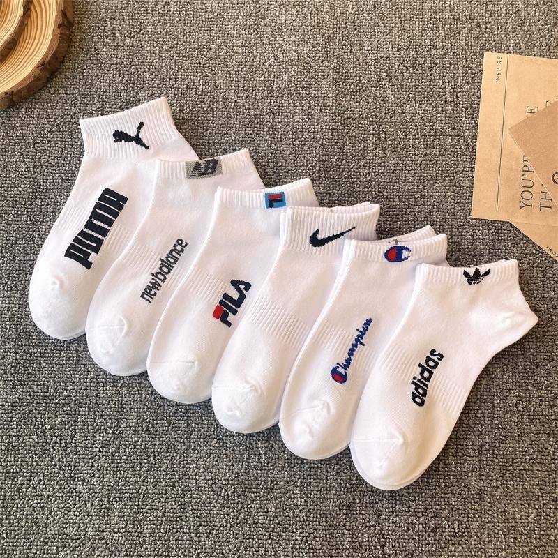 ถุงเท้า 6 คู่สําหรับผู้หญิงนักเรียนกีฬาถุงเท้าผ้าฝ้ายข้อเท้า