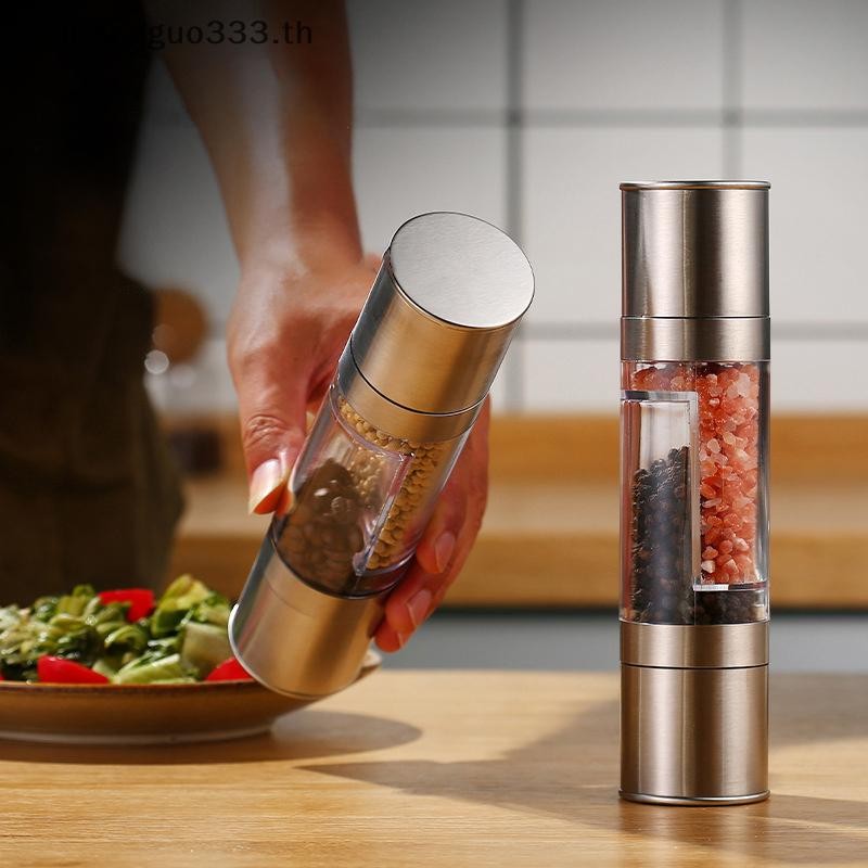 # Yujiang # เครื่องบดเกลือและพริกไทย 2 In 1 คู่มือสแตนเลสเกลือพริกไทยโรงสีเซรามิกปรับบดเครื่องเทศโรงสีครัวเครื่องมือ .