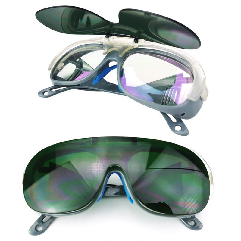 🏠แก๊สอาร์กอน Arc เชื่อมแว่นตาป้องกัน Anti Glare ขัดความปลอดภัยทํางานอุปกรณ์ป้องกันดวงตาเชื่อมช่างเชื่อมแว่นตาใหม่