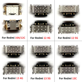10 ชิ้น Dock Micro Plug USB ชาร์จ Pin Dock พอร์ตสําหรับ Xiaomi Redmi 12C 10A 12 13 13C หมายเหตุ 13 12 Pro Plus 5G ชาร์จ Pin Dock Connector
