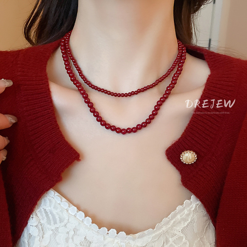 DREJEW قلادة خرز أحمر — صورة 7