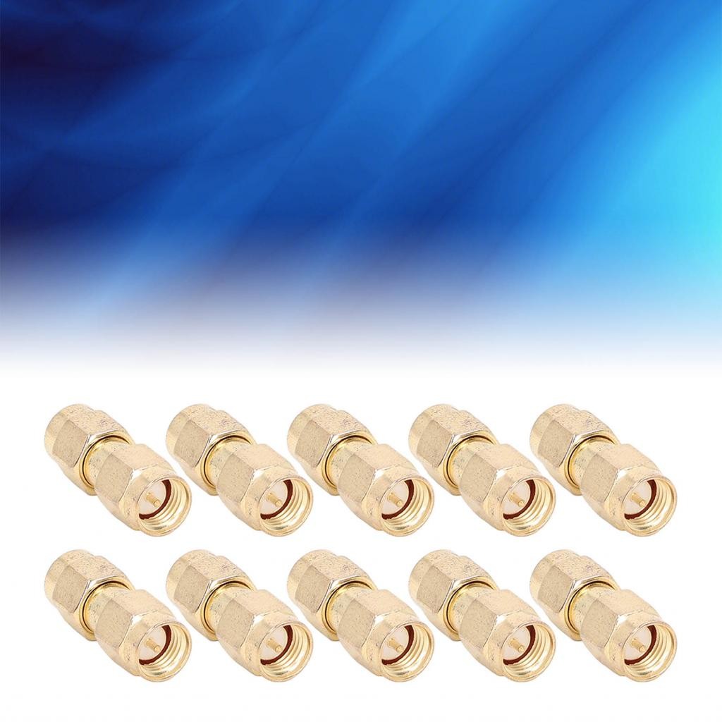 10 ชิ้น RF Coax Cable อะแดปเตอร์ SMAJJ ชาย Coax Line Connector อุปกรณ์เสริม