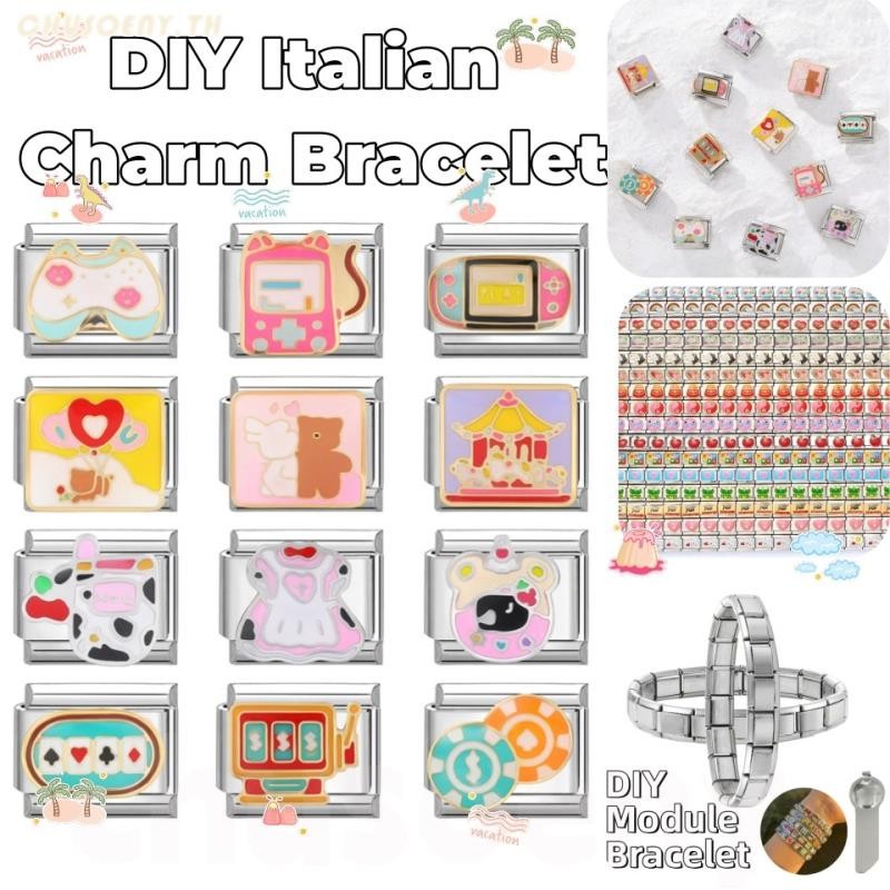 ยอดนิยมรักเกมการ์ตูนน่ารักอิตาเลี่ยน Charm Links Fit 9 มม.สร้อยข้อมือสแตนเลสทําเครื่องประดับ