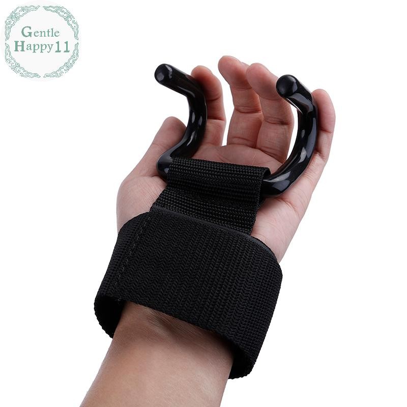 Gentlehappy Unsex Gym Weight Lifting Hand Bar สายรัดข้อมือ Strength Grip Training Hook ถุงมือ TH
