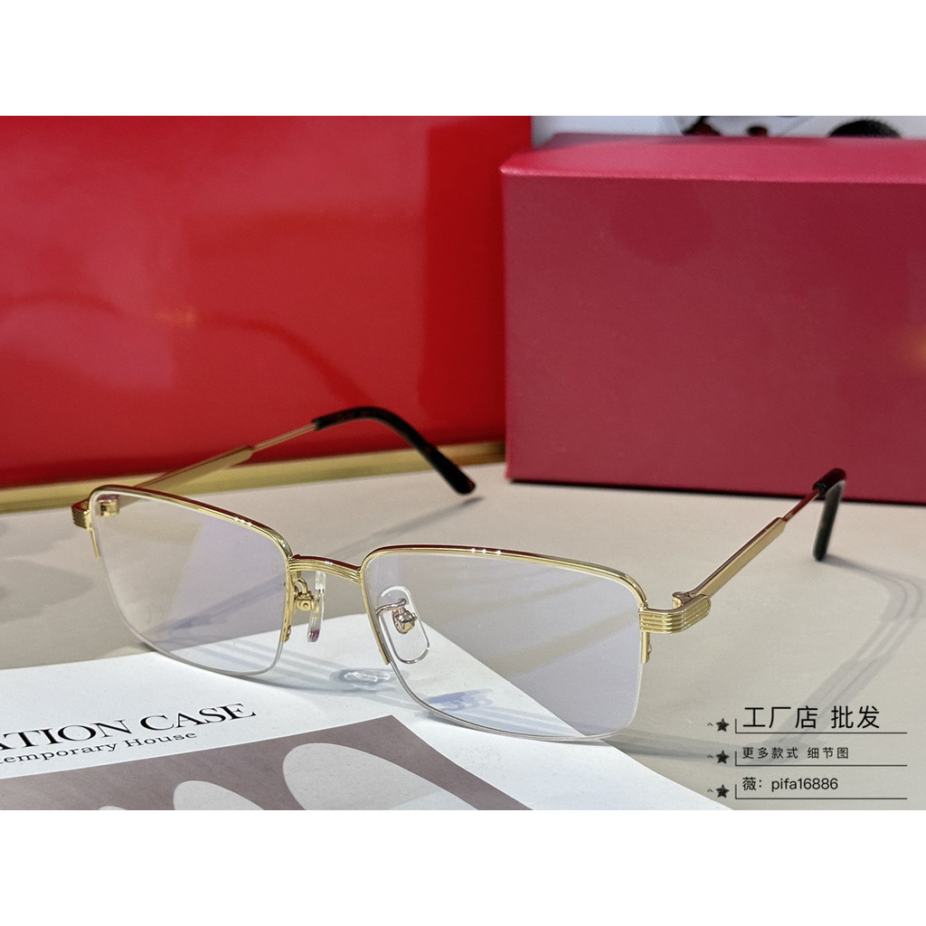 กรอบครึ่งกรอบแว่นตา Cartier สามารถติดตั้งแว่นตาองศาตามใบสั่งแพทย์ได้
