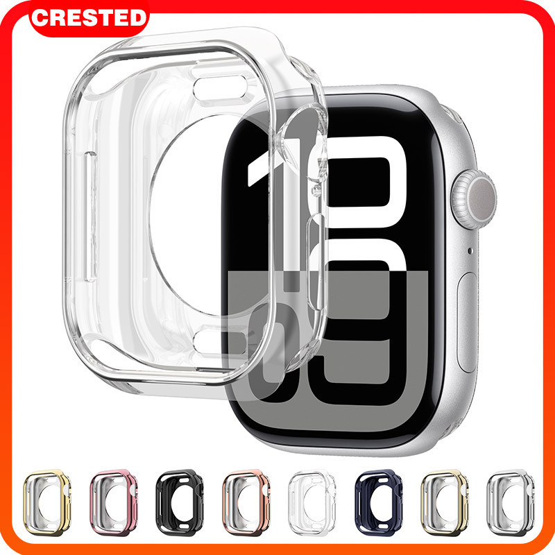 กรณีนุ่ม TPU ไม่มีฟิล์ม for Iwatch Series 11 10 Apple Watch 46มม. 42มม. อุปกรณ์ป้องกันหน้าจอ อุปกรณ์เสริมกันชน