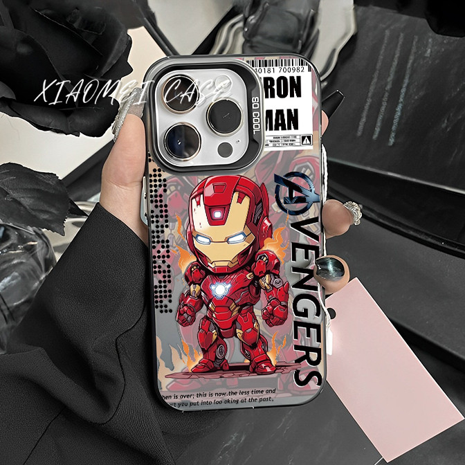 เคสโทรศัพท์มือถือไอรอนแมน เคสไอโฟน11 For iPhone 13 12 14 15 16 ProMAX 14P 15P 16Plus XR XS X 7P 8P เคสโทรศัพท์หุ่นยนต์