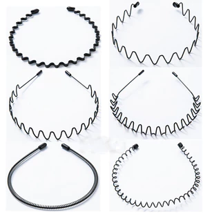 6 ชิ้น/เซ็ต Simple Wavy ที่คาดผมที่มองไม่เห็นสําหรับผู้ชายผู้หญิงกีฬาอินเทรนด์ Bangs Hairband คงที่