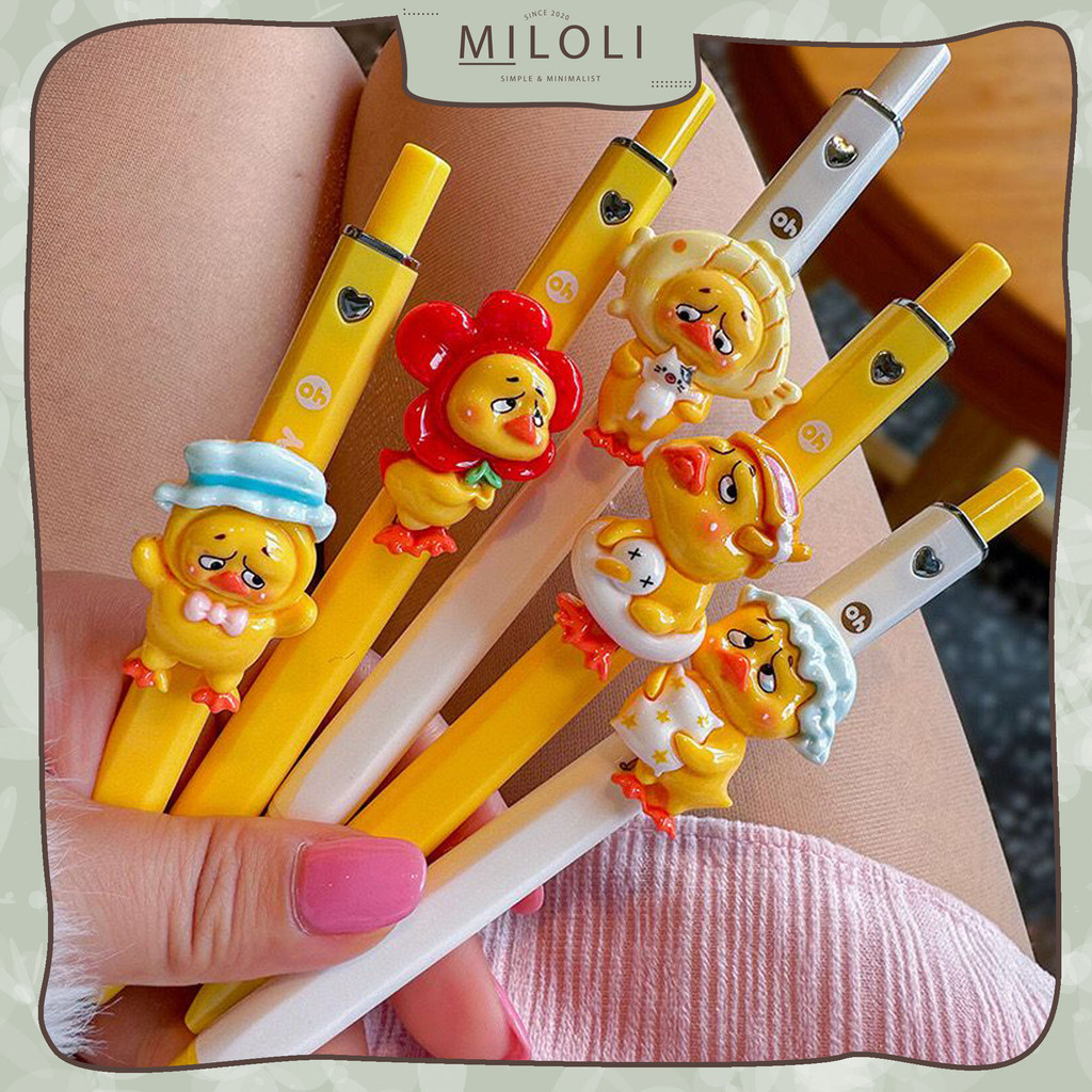 [MILOLI] 1 ชิ้น UGLY สีเหลือง DUCK การ์ตูนสัตว์ 0.5 มม.ความงามปากกาลูกลื่นเครื่องเขียนปากกา - D0082