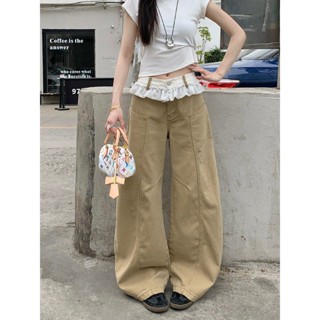 ฤดูร้อนใหม่กางเกงยีนส์ขากว้างแบบสบาย ๆ เรียบง่ายหวานของผู้หญ…