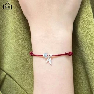 COD❤️สร้อยข้อมือลูกปัดนำโชคเชือกถักสไตล์จีนปรับได้เรียบง่ายเครื่องประดับสำหรับคู่รักของขวัญ-a.one