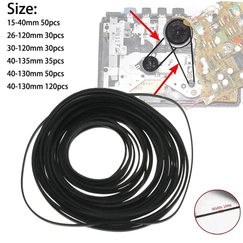 Cassette Tape Belts Assorted Pack for Recorders and Walkman – Universal 26-135mm, 30-120 Pieces