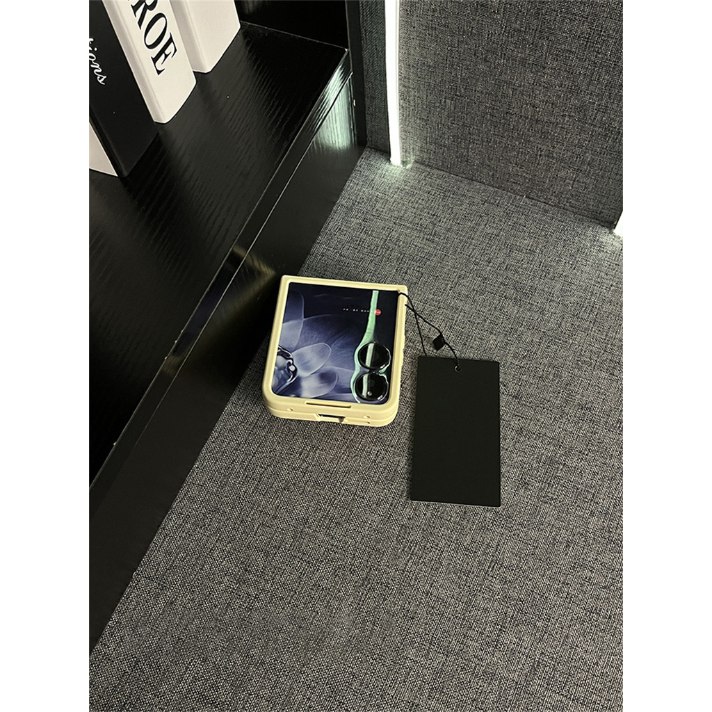 Insเคสโทรศัพท์สีทึบเกาหลีเรียบง่ายพร้อมวงเล็บหัวใจรักสําหรับXiaomi Mix Flip Mixflip Hardปกหลัง - รูปที่ 7