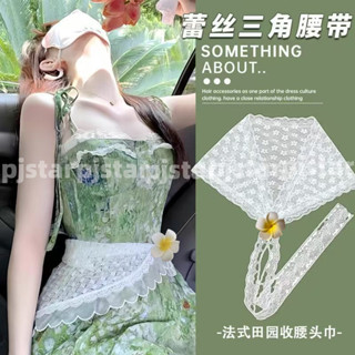 สไตล์เกาหลีผ้าพันคอดอกไม้ลูกไม้ผ้าพันคอแฟชั่นสาวชั้นสามเหลี่…