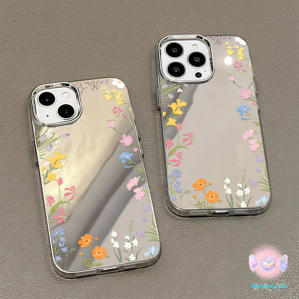 👑จัดส่งในพื้นที่👑 เคสแบบกระจกมิเรอร์ ดอกไม้ชนิดต่าง ๆ ที่มีสีสัน สวย สําหรับ IPhone16 15 14 13 7 8plus Pro Promax XR XS - รูปที่ 5