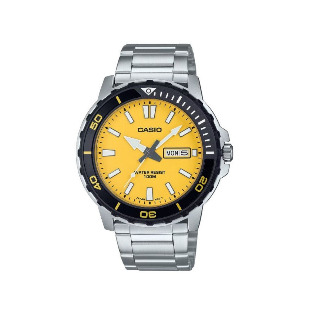 CASIO นาฬิกาข้อมือ CASIO รุ่น MTD-125D-9AVDF วัสดุสเตนเลสสตีล สีเหลือง
