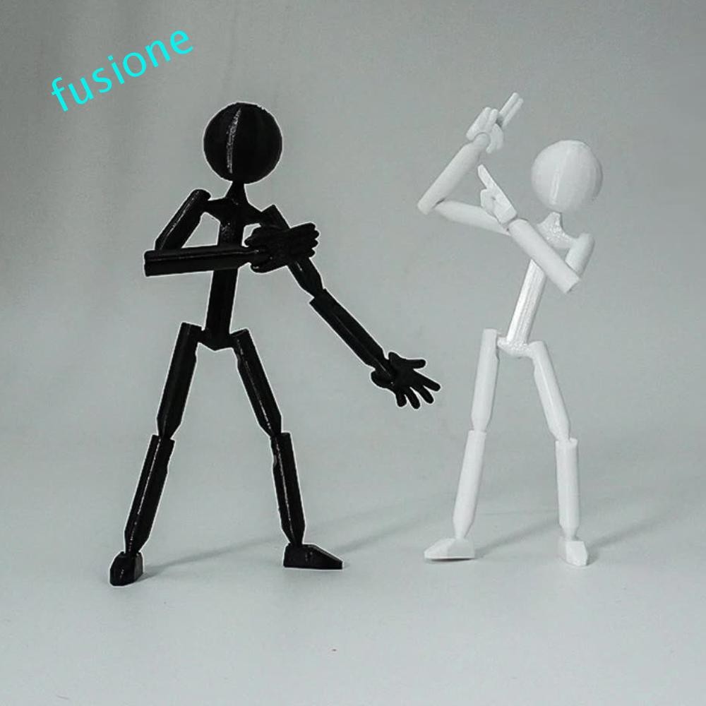 FUSIONEDGE Multi Joint Stickman ของเล่น,ตุ๊กตาโมเดลเคลื่อนย้ายได้ 3D พิมพ์หุ่น,ปริศนา Action Figure Multi-Jointed ความแปลกใหม่ Stickman ประกอบหุ่นยนต์เด็กผู้ใหญ่