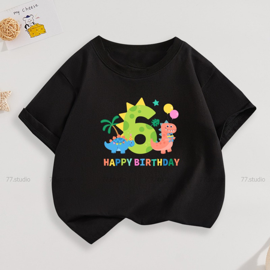 COD🔥ล็อตใหม่ล่าสุด🔥เสื้อยืดแขนสั้นพิมพ์ลายดิจิตอลสำหรับเด็ก เด็กชายและเด็กหญิง วันเกิด ฤดูร้อน ผ้าฝ้ายบริสุทธิ์ - รูปที่ 4