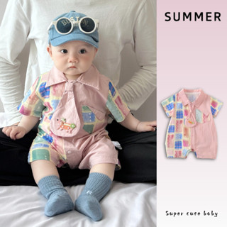 ฤดูร้อนใหม่เสื้อผ้าเด็กชายและหญิงบางบอดี้สูทแขนสั้น0-24เดือน…
