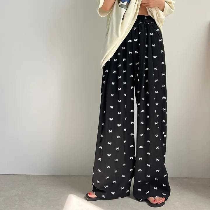 DOLLAR - ZJD CASANDRA CULOT PANTS WITH RIBBON MOTIF, LATEST 2025 / IVY COQUETTE RIBBON LONG SNOW RIB