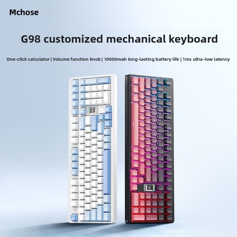 MCHOSE G98 V2 Customized Mechanical Keyboard Three Mode Hot Swappable E-sports Game Office Specific 