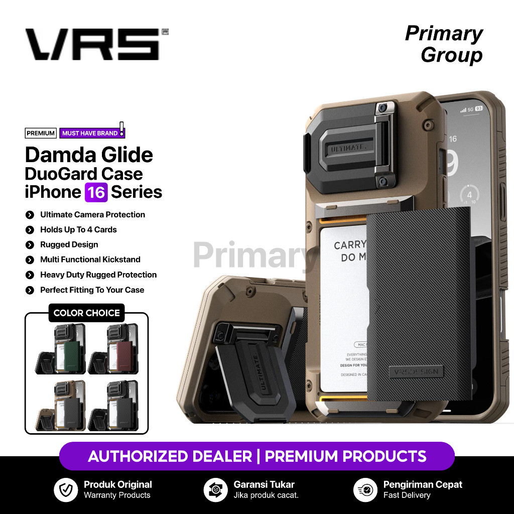 เคส VRS iPhone 16 Pro Max 16 Pro VRS DESIGN Damda Glide DuoGuard ฝาครอบกล้องสําหรับงานหนักป้องกันกระ